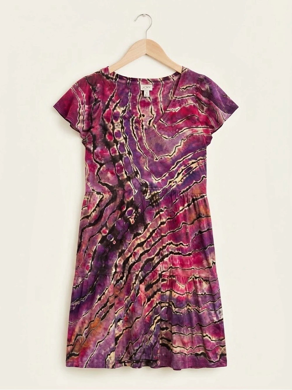 Ice Dyed J.Crew Knit flutter-sleeve dress